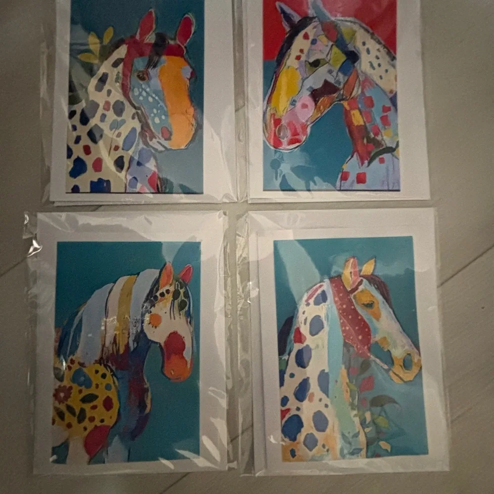 🎨 Horse Art Card Set V | Pop-Art Horses |Bold Colorful Stationery or Mini Prints